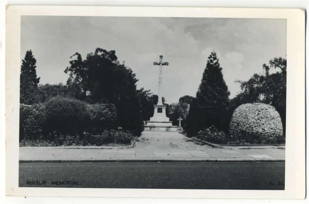 Ruislip War Memorial in old location near cemetery