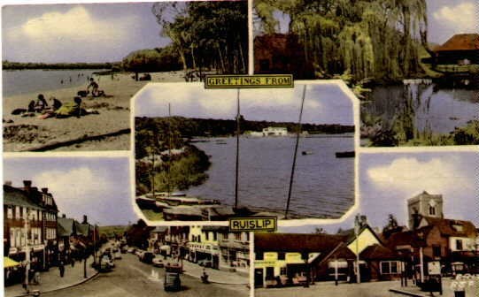 Ruislip Multi View Postcard